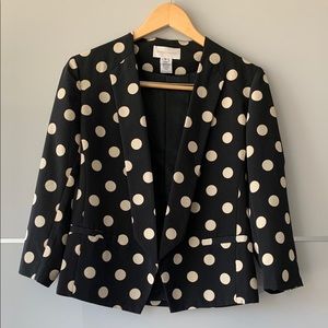 Dark Blue & Ivory Polka Dot Blazer